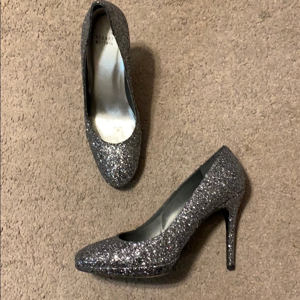 Stuart Weitzman Glitter “Platswoon” Size 10.5